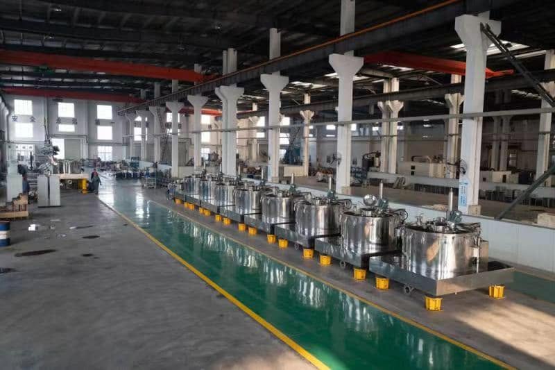 Row of centrifuge units on Jowin Machinery's production floor